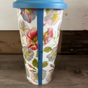 MacKenzie-Childs Morning Glory Mug with Blue Lid